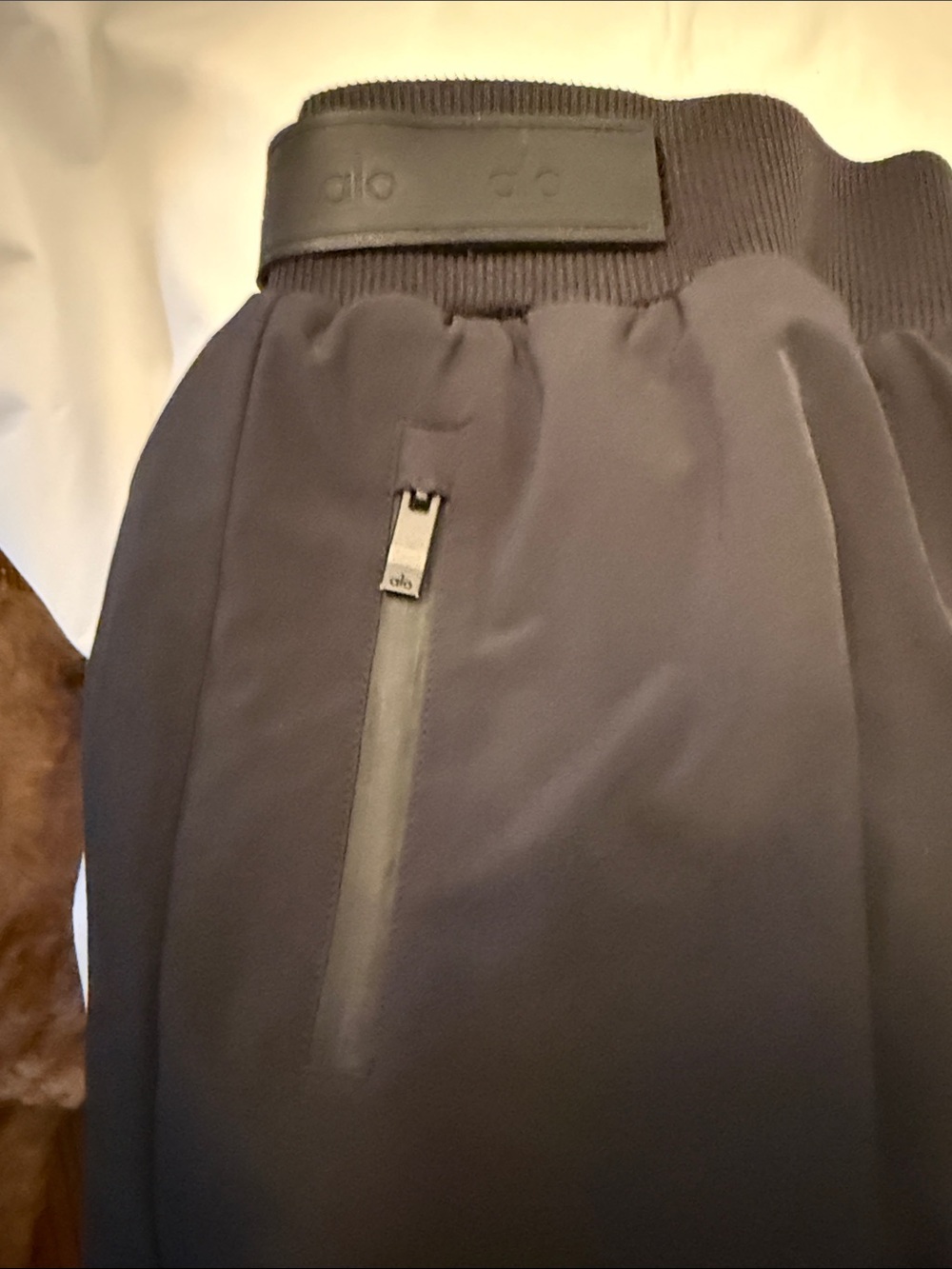 ALO Yoga High Waisted Charcoal Circle Skater Skirt with Zip Pockets - Picture 7 of 9